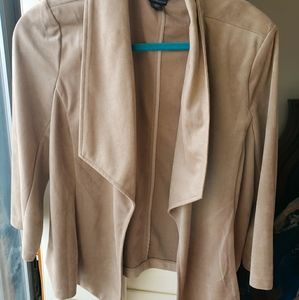 Open front blazer with 3/4 sleeve